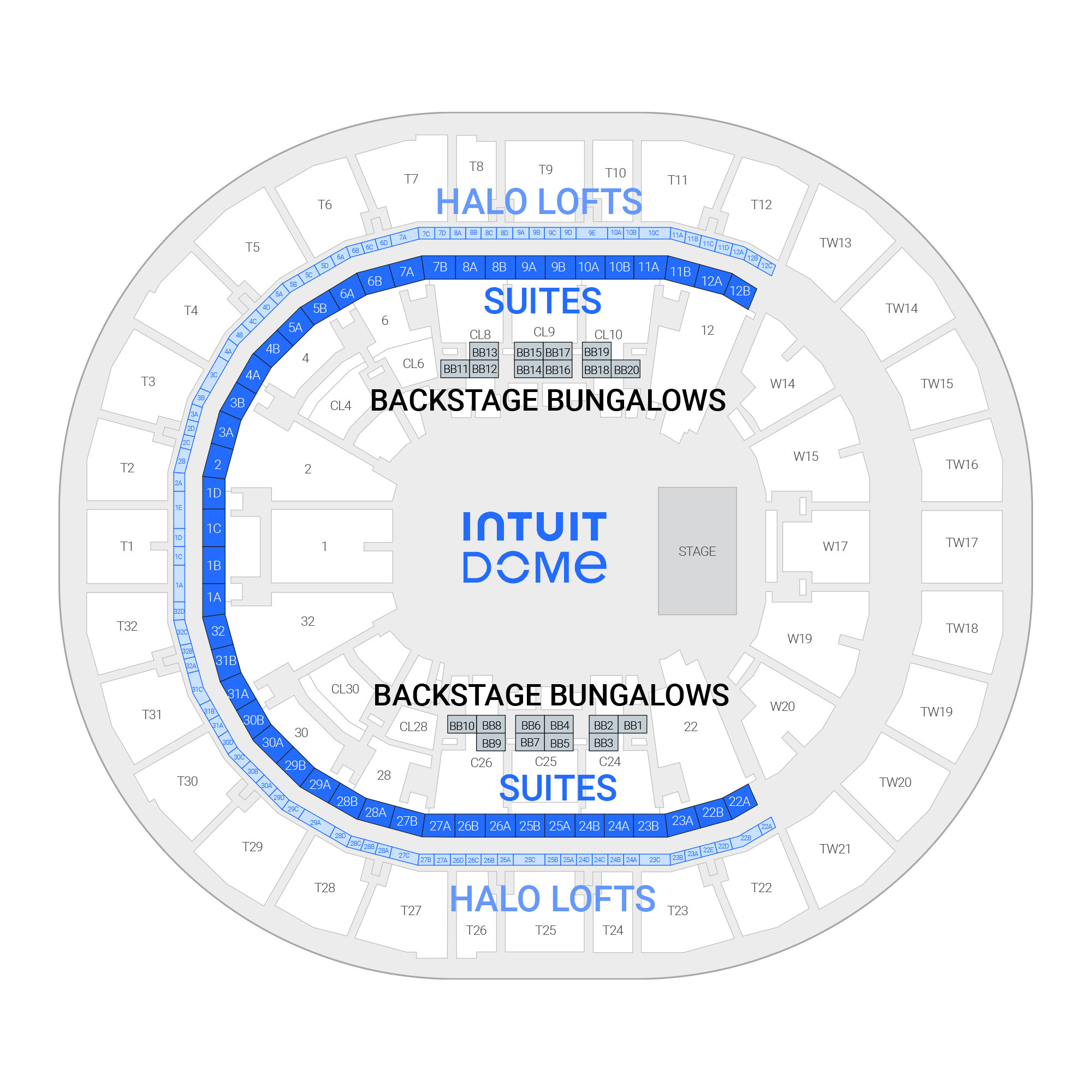 Intuit Dome Suite Map and Seating Chart